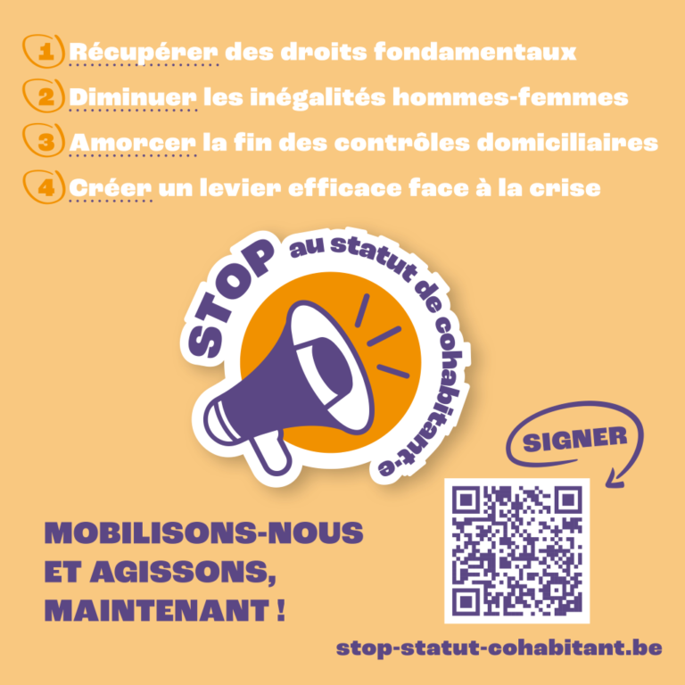 Le PAC et le MOC-Ciep ont mené ensemble campagne sous le slogan « Statut de cohabitant.e : 100% perdant.e ! ».