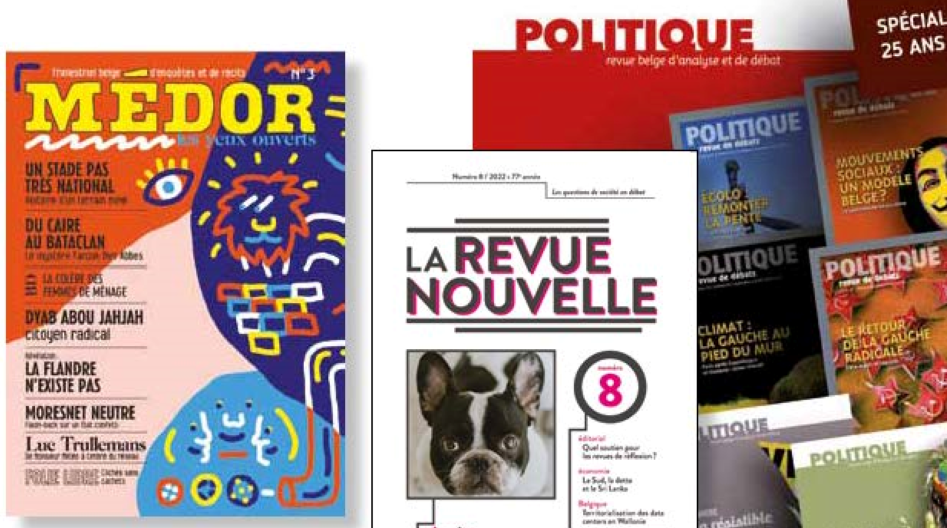 Médor, La Revue nouvelle, Politique, etc. : autant de périodiques « alternatifs » de qualité qui perçoivent l’aide à la presse. Kairos en est privé depuis 2021.