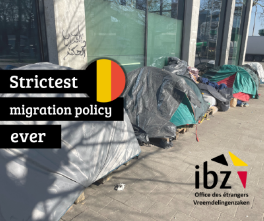 L’Office des étrangers fait la pub de « la politique migratoire la plus stricte de tous les temps ».(Capture d’écran du site de l’Office des étrangers.)