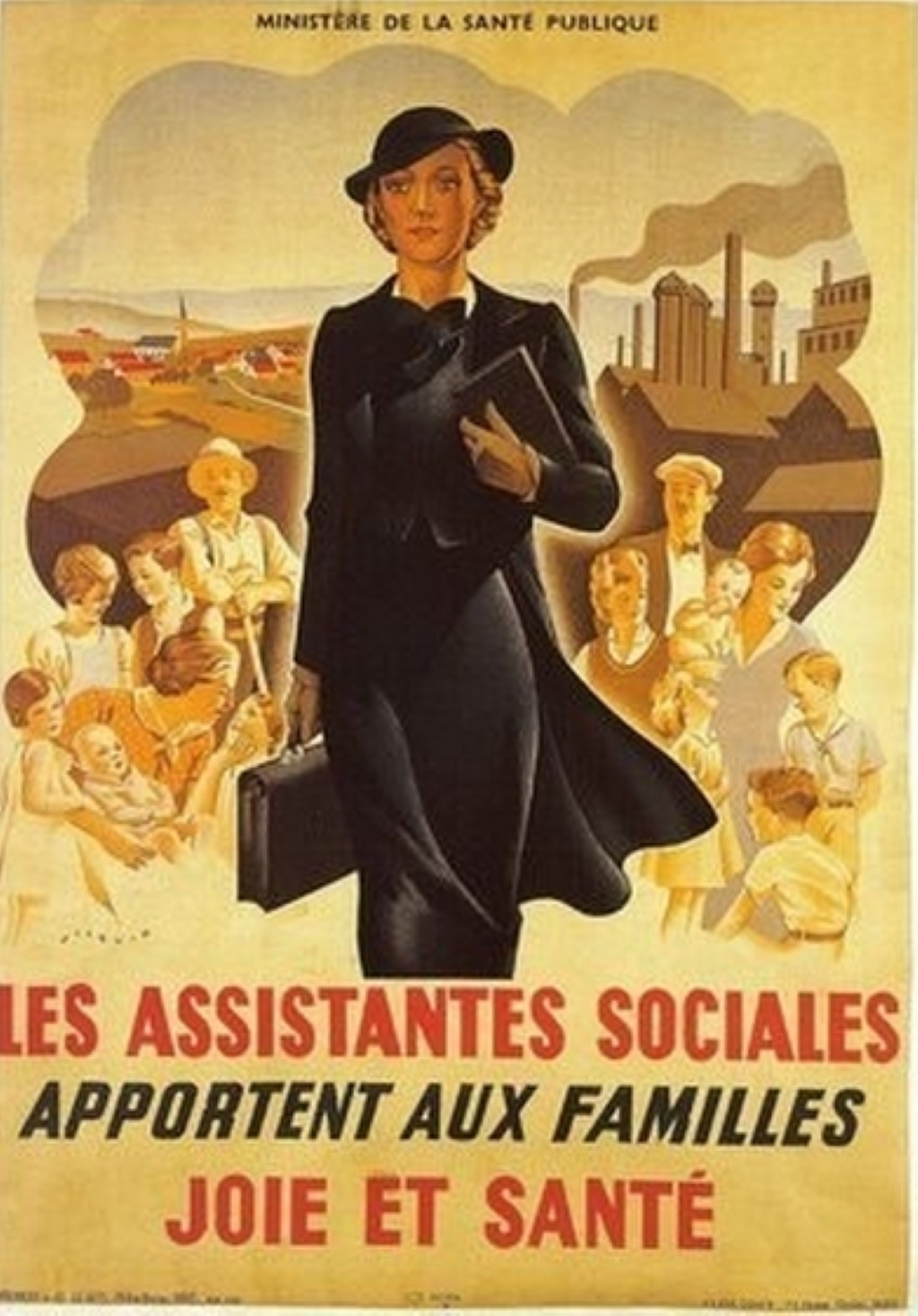 Cette célèbre affiche française de 1942 fait évidemment partie de la propagande vichyste avec son slogan «&nbsp;Travail, famille, patrie&nbsp;». En Belgique, au contraire, la formation des assistant(e)s sociaux/sociales est investie par les organisations syndicales.